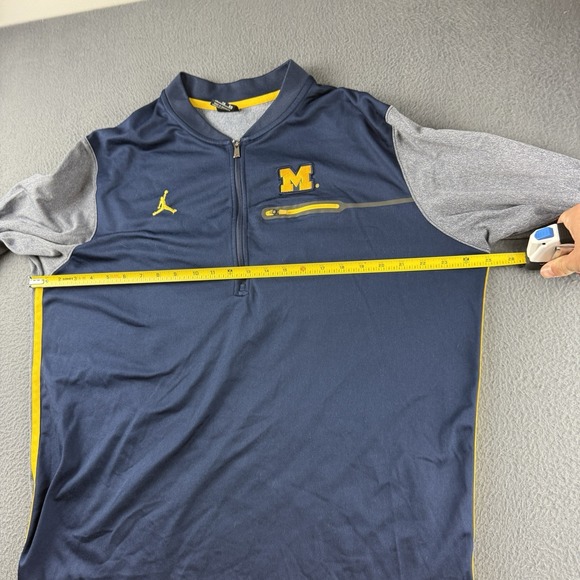 Jordan University Michigan Dri Fit 1/4 Zip Pullover Mens XL Embroidered 34451X - Picture 10 of 14